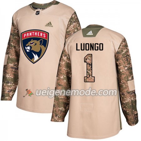Herren Eishockey Florida Panthers Trikot Roberto Luongo 1 Adidas 2017-2018 Camo Veterans Day Practice Authentic